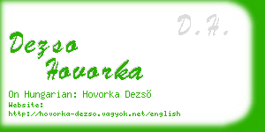 dezso hovorka business card